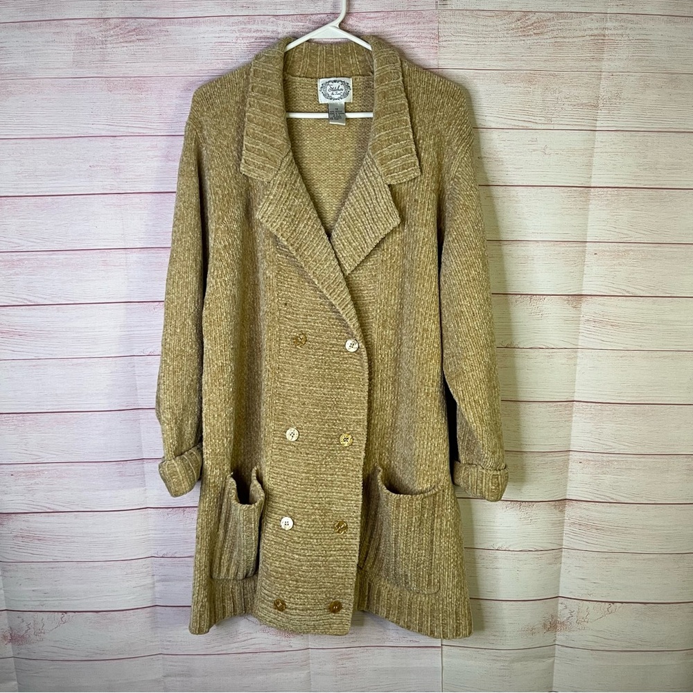Stitches In Time Vintage Double Breasted‎ Oversized Chenille Sweater Size 1X